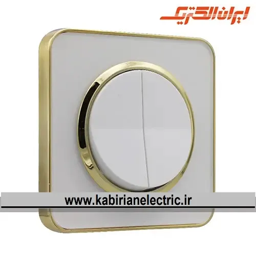 KB-001765 کلید دو پل اسپیناس طلایی زه سفید میان سفید ایران الکتریک - تصویر 1