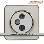 پریز آنتن RD-SAT-TV اسپیناس طلایی زه سفید میان سفید ایران الکتریک - تصویر 2