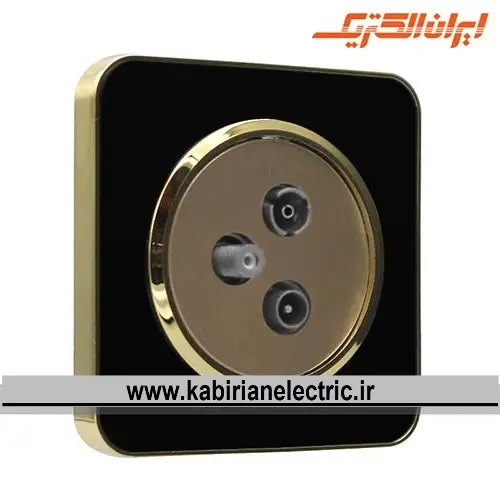 KB-001814 پریز آنتن RD-SAT-TV اسپیناس طلایی زه مشکی میان بژ ایران الکتریک - تصویر 1