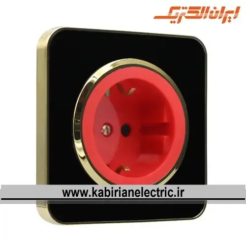 KB-001825 پریز برق UPS اسپیناس طلایی زه مشکی میان مشکی ایران الکتریک - تصویر 1