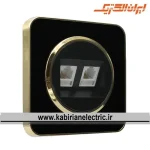 سوکت تلفن دوتایی اسپیناس طلایی زه مشکی میان مشکی ایران الکتریک