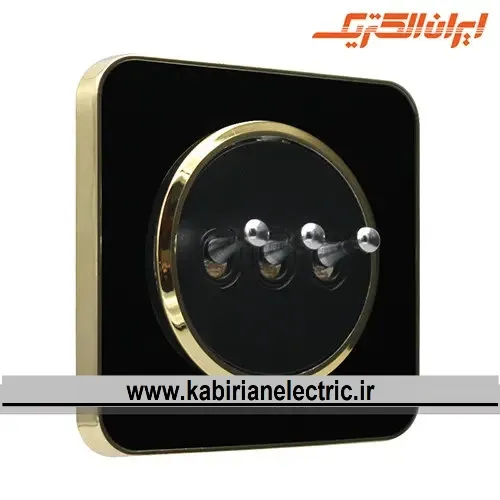 KB-001840 کلید سه پل اهرمی اسپیناس طلایی زه مشکی میان مشکی ایران الکتریک - تصویر 1