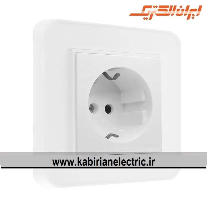 KB-001881 پریز برق ارتدار ارس سفید ایران الکتریک - تصویر 1