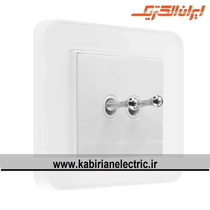 KB-001894 کلید دو پل اهرمی ارس سفید ایران الکتریک - تصویر 1