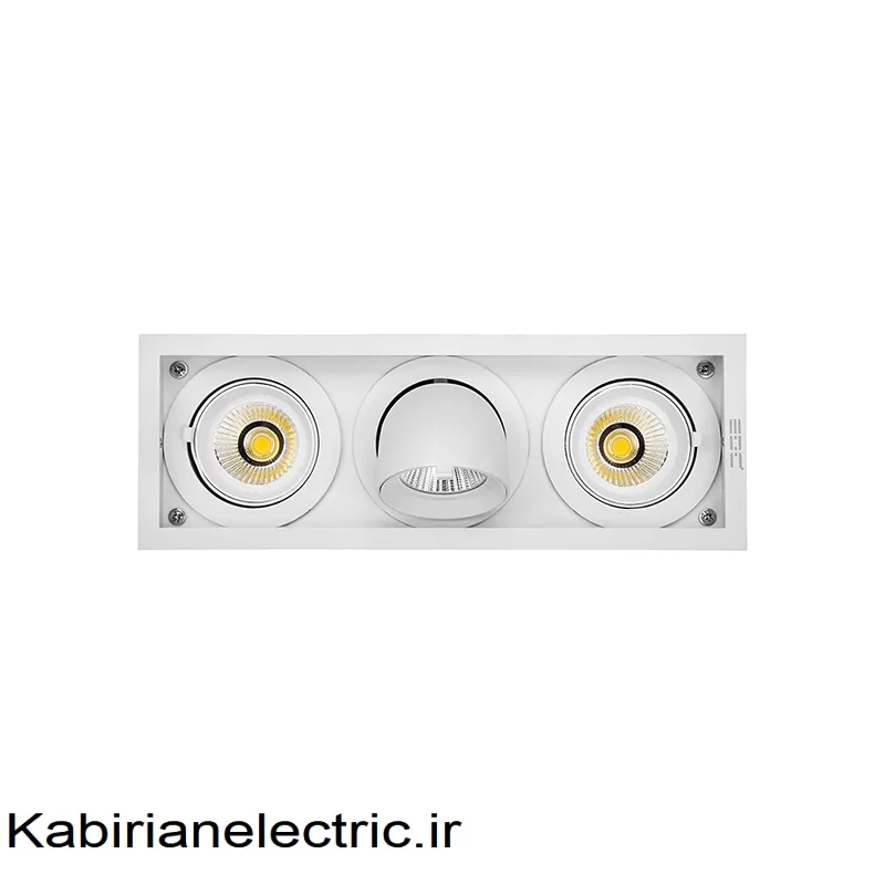 KB-001951 چراغ سقفی توکار گریل 96 وات سه شعله بدنه سفید EDC COB - تصویر 1